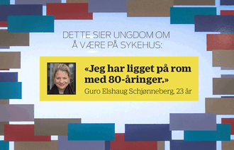 Animasjonen viser ungdom som forteller om erfaring fra sykehus.