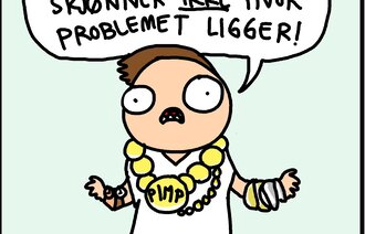 Bildet viser en tegning av Tegnehanne, der en smykkebehengt sykepleier ikke skjønner hvordan mye infeksjoner har med vedkommende å gjøre.