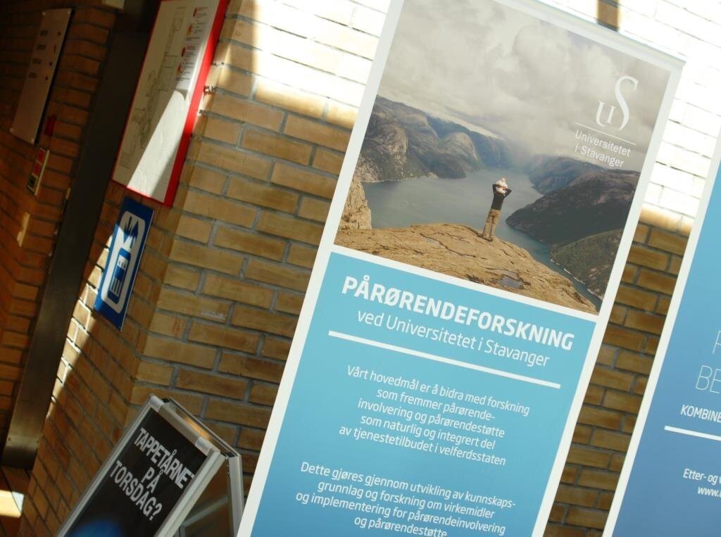 Pårørendes ulike roller ble satt under lupen under en nettverkssamling i Stavanger tidligere denne måneden. Bildet viser en poster for pårørendeforskningen ved Universitetet i Stavanger.