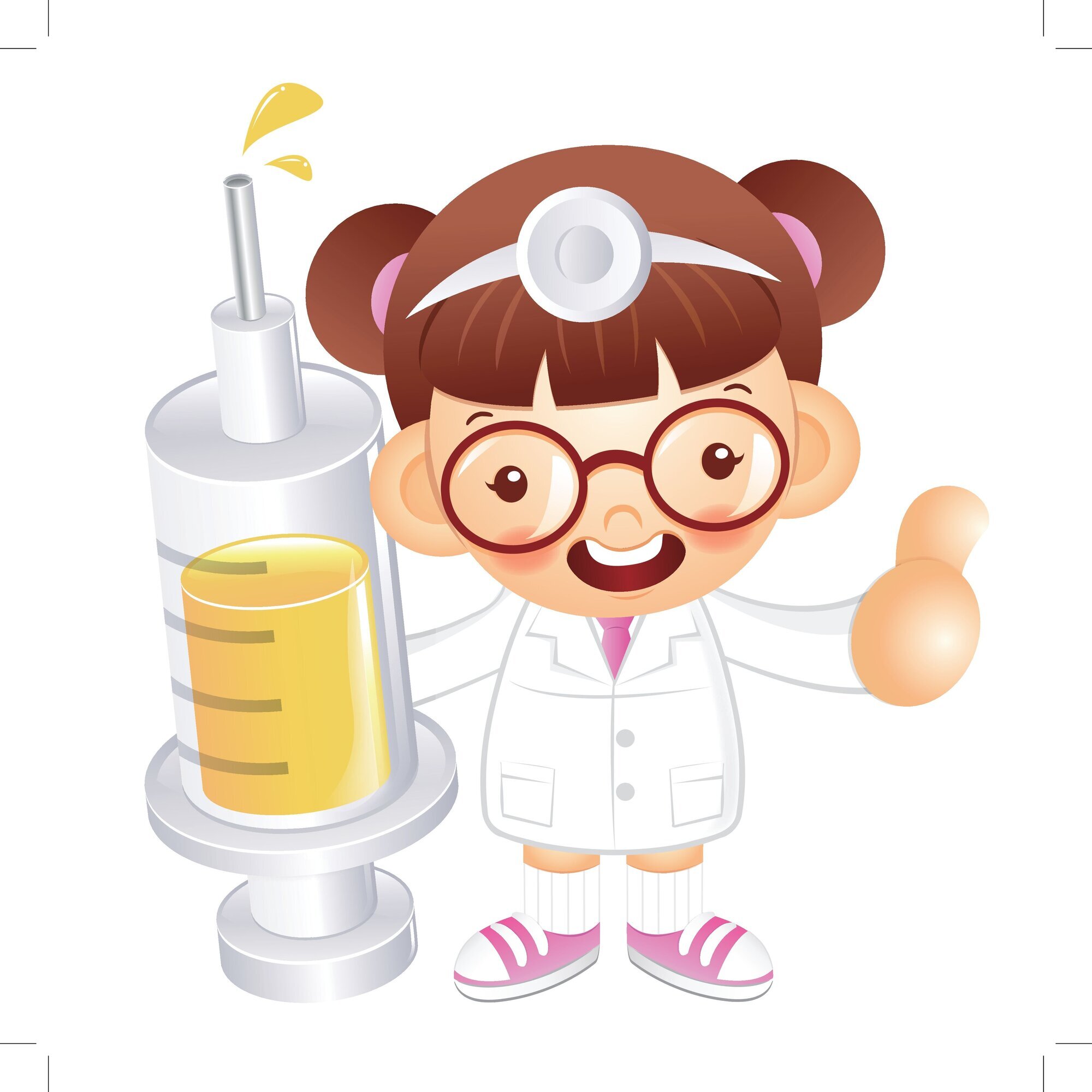 Sykepleierstudent Illustrasjon av sykepleier som holder en sprøyte