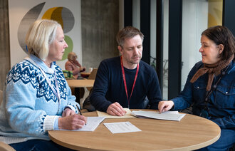 de tre tillitsvalgte for NSF ved SUS bildet viser de tre tillitsvalgte for NSF ved SUS