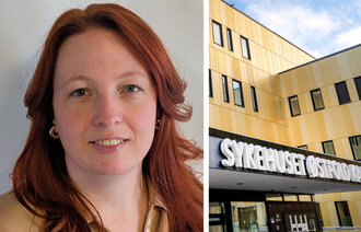 bilde av camilla dahlstrøm og sykehuset i østfold